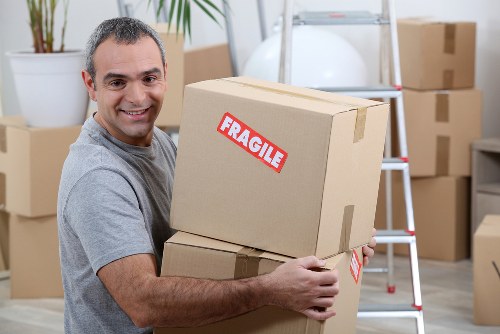 Office relocation planning in Edgware with boxes and business equipment