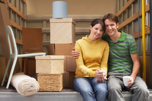 House movers in Edgware loading a family home removal van