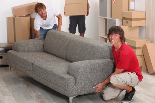 Edgware moving truck helping with boxes and household items