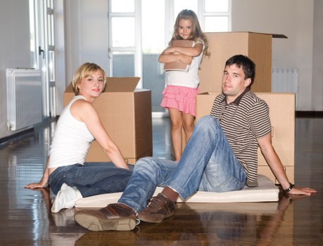 Movers handling items during an Edgware relocation